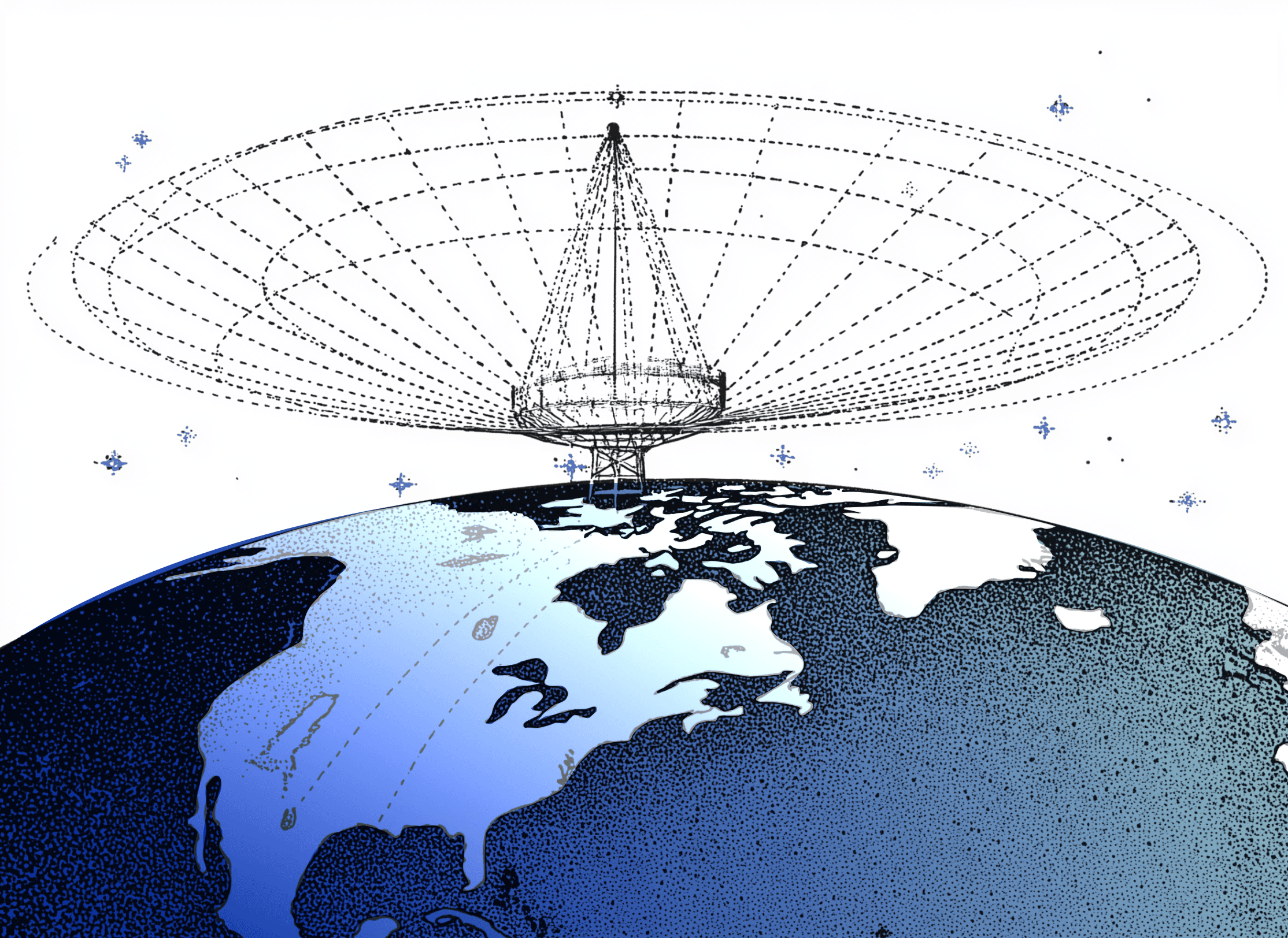 Earth with satellite